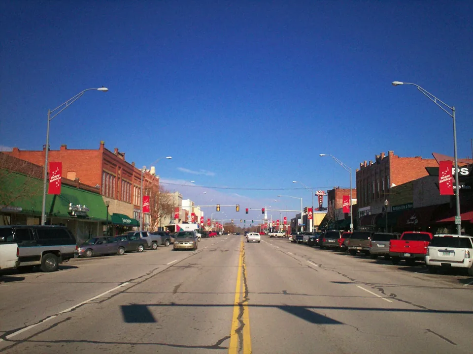 Main Street in downtown Broken Arrow, Oklahoma.